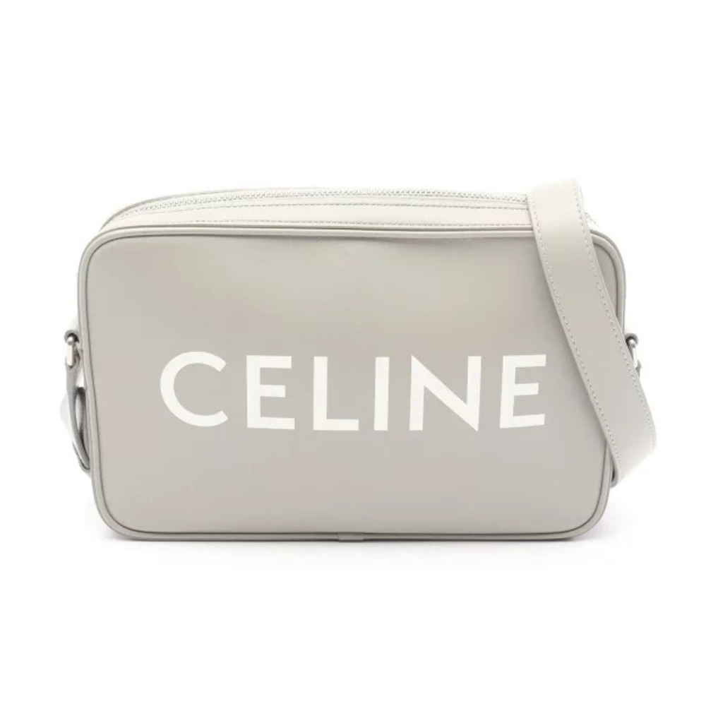 Celine Messenger Shoulder Bag Leather Gray